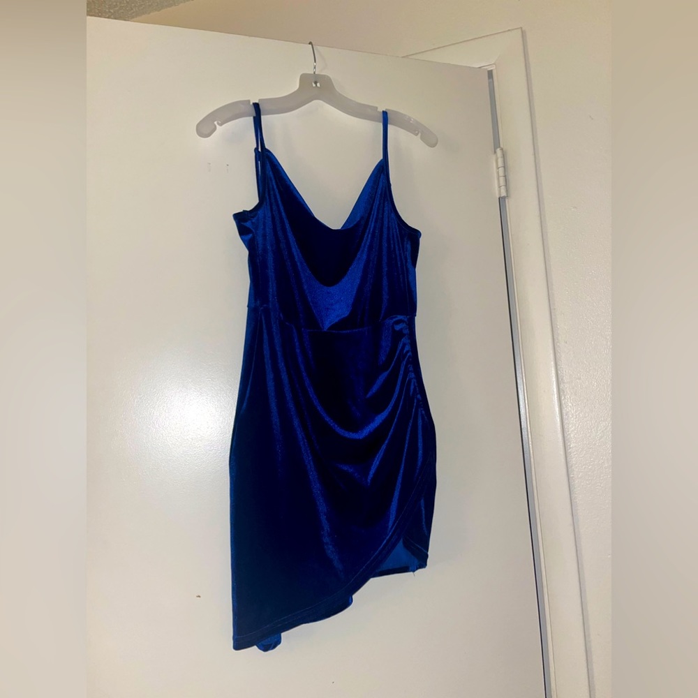 Blue velvet dress